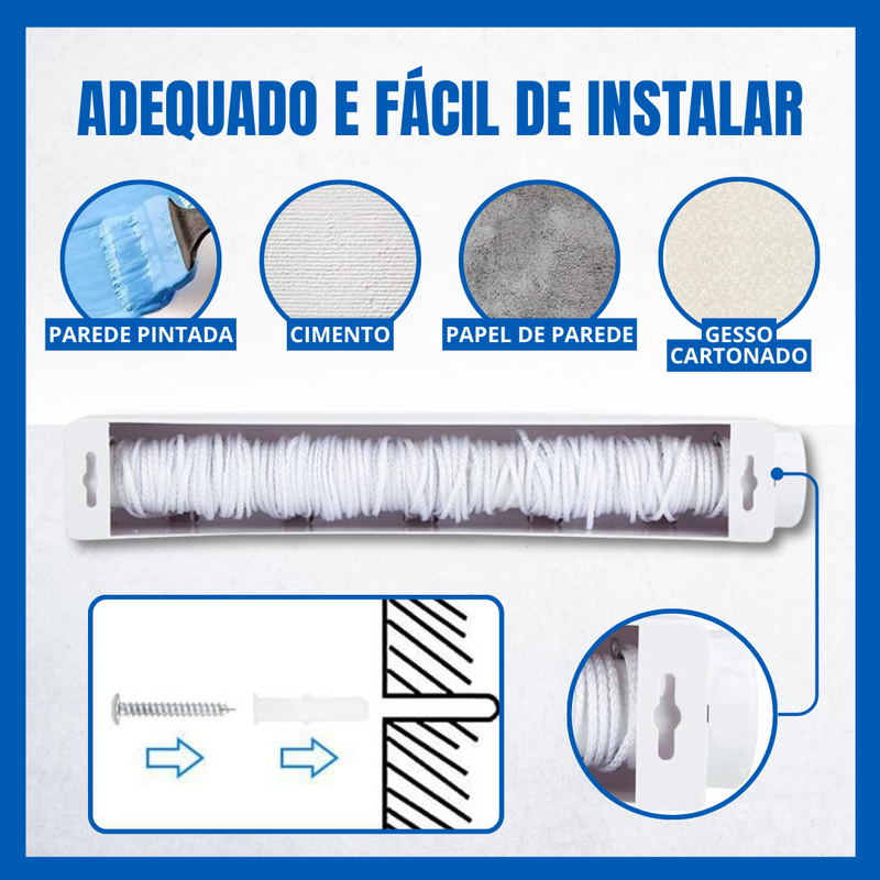 Estendal Retrátil De Parede Dobrável