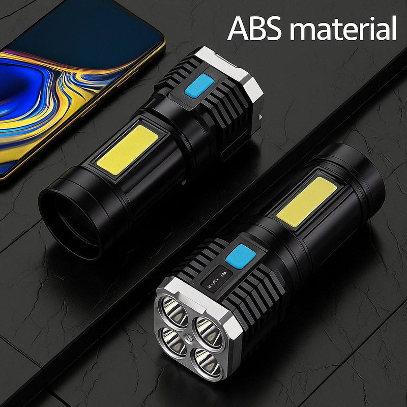 Lanterna Tática LED 4X -Super Potente, Recarregável e à Prova d´Água