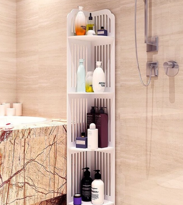 🚿 ESTANTE TRIANGULAR DE BANHO – ORGANIZAÇÃO E ESTILO NUM DESIGN INTELIGENTE!